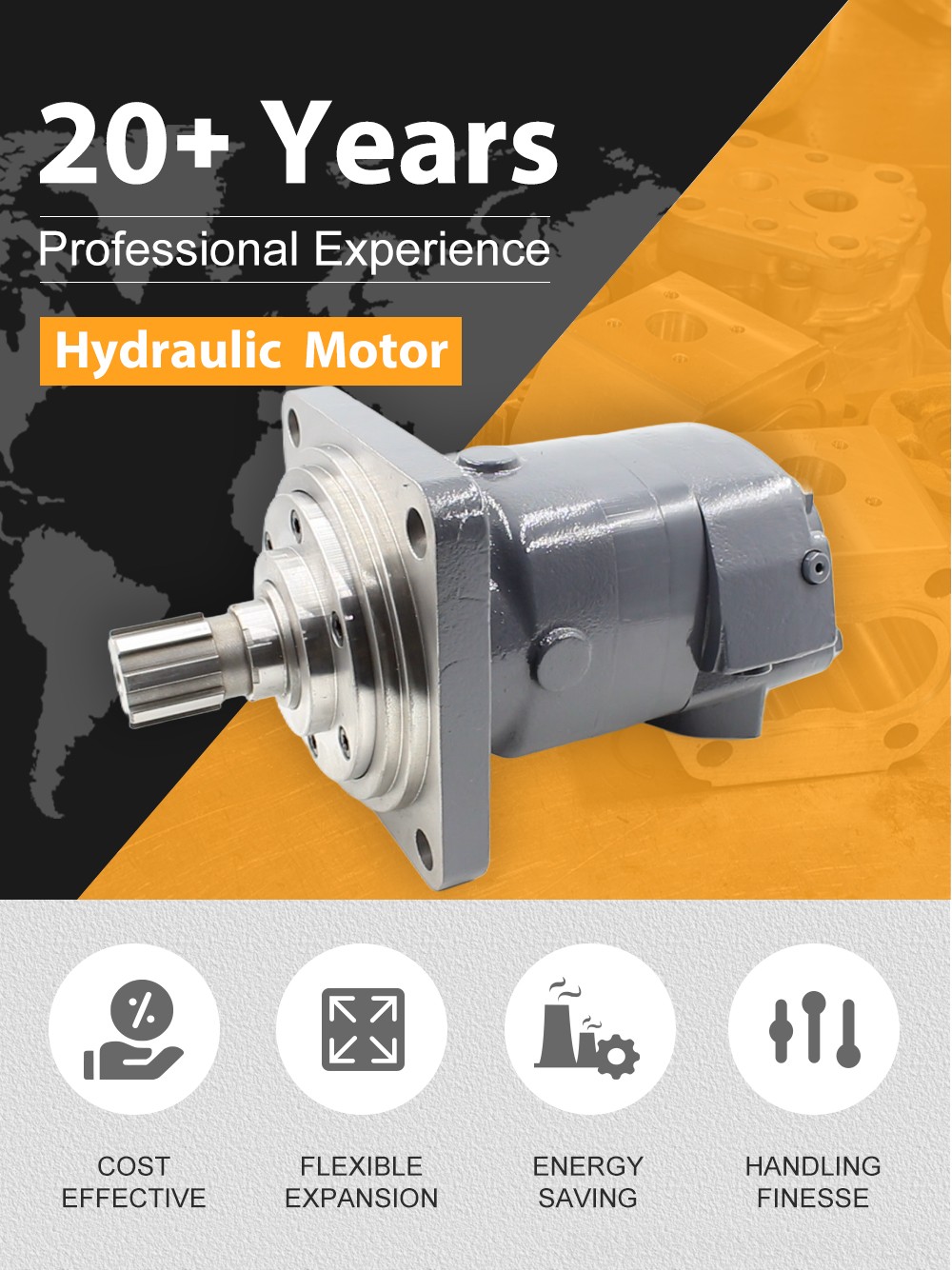BM6_Cycloid Hydraulic Motor-2 245 cc/r 150 Lpm Hydraulic Motor detailed image